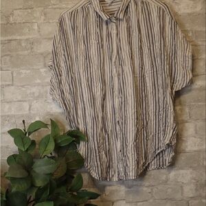 Casual Striped Button-Down Shirt for Men